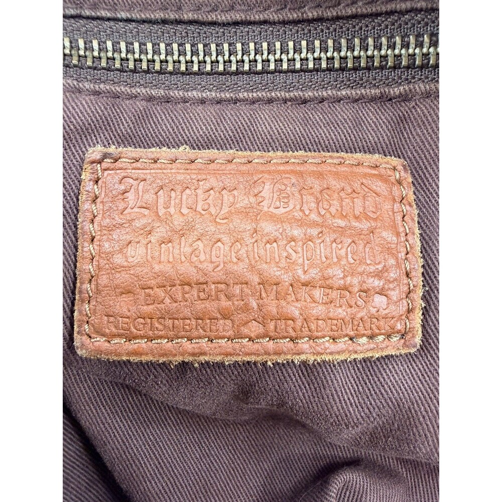 *Rare* Lucky Brand Vintage Patchwork Leather Suede Hobo Bag Multicolor Boho Y2K - Picture 12 of 15